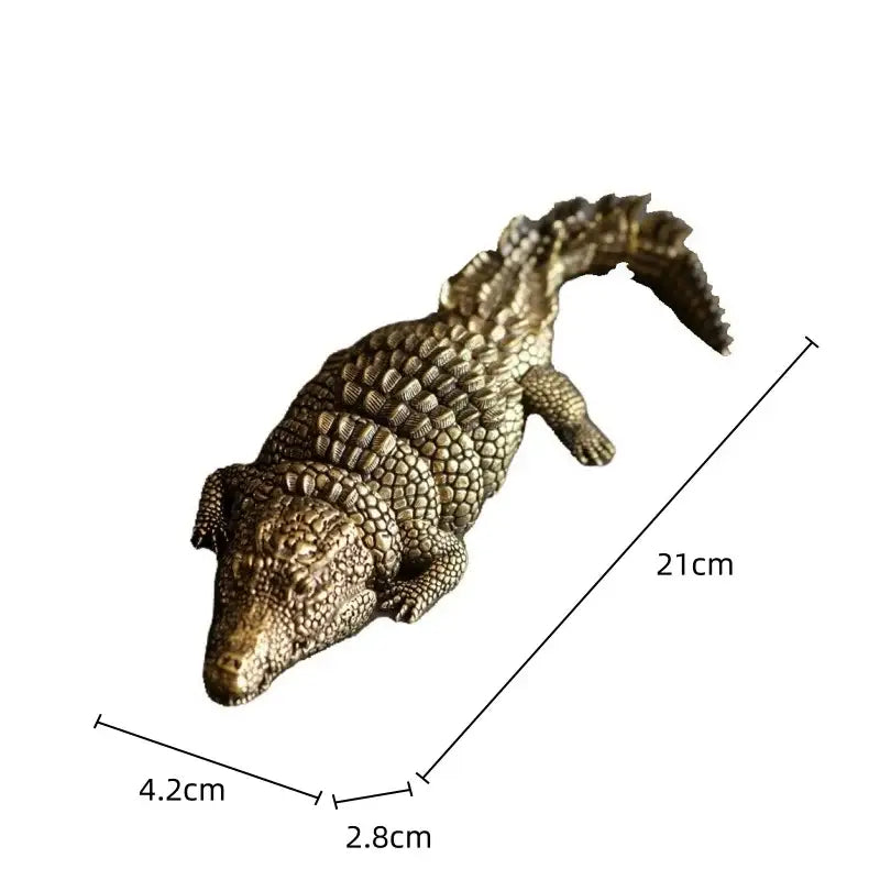 Brass Crocodile Sculpture