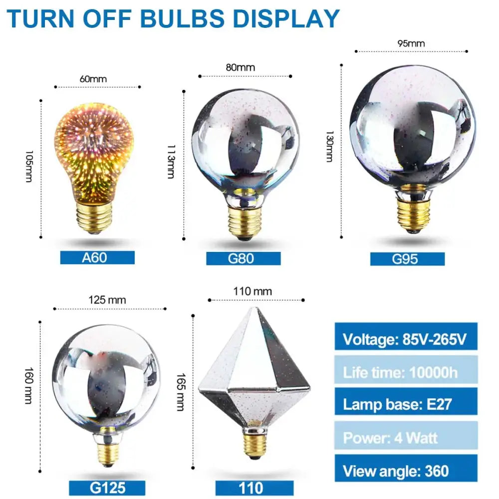 3D LED Fireworks Bulb