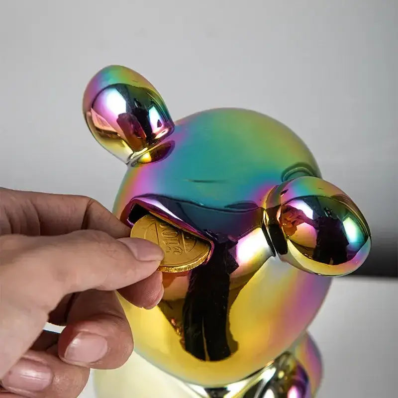 Iridescent Bear Sculpture Set
