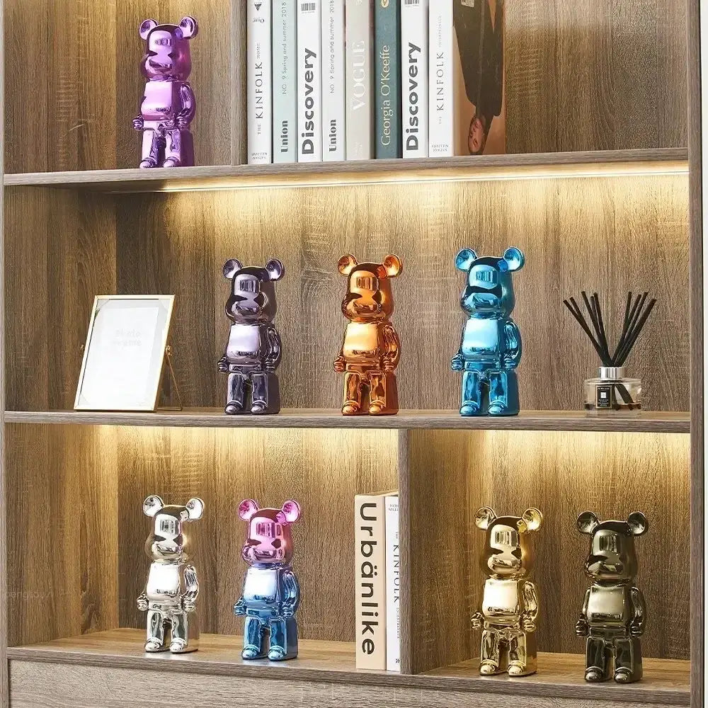 Iridescent Bear Sculpture Set