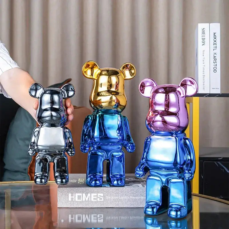 Iridescent Bear Sculpture Set