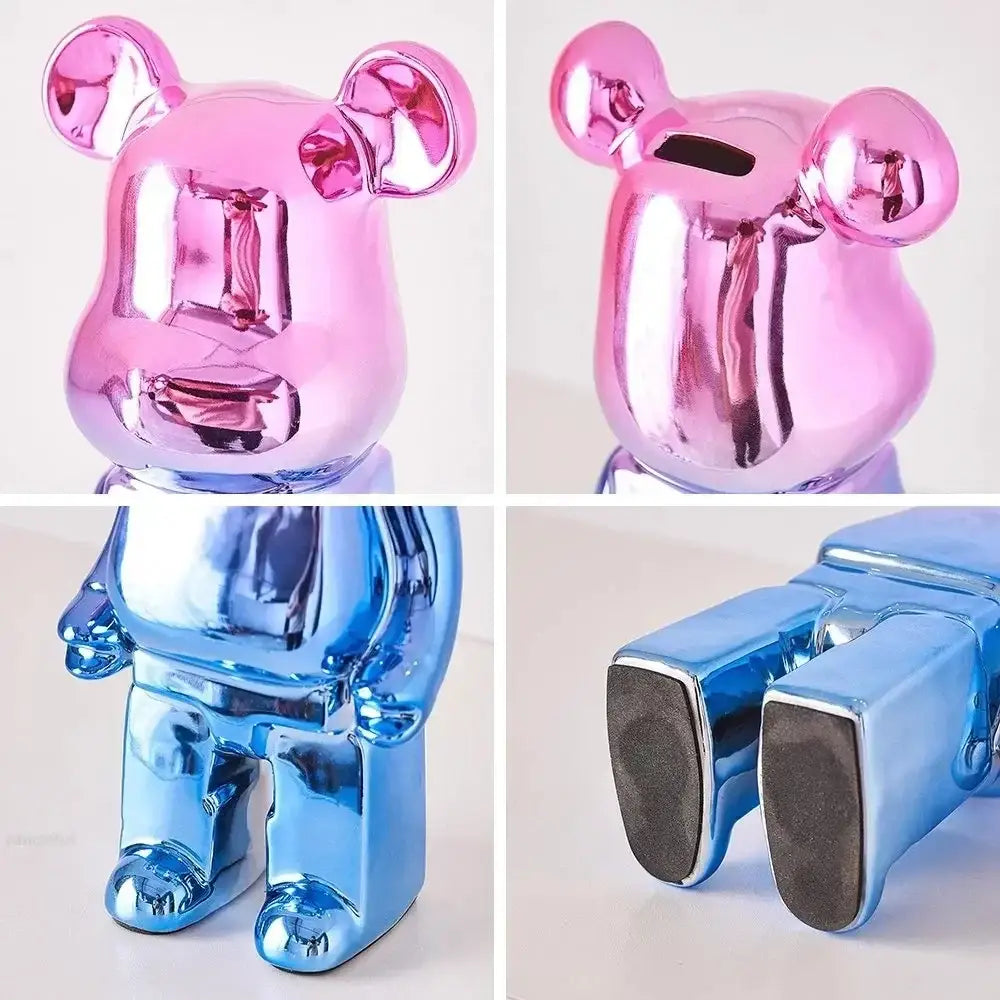 Iridescent Bear Sculpture Set