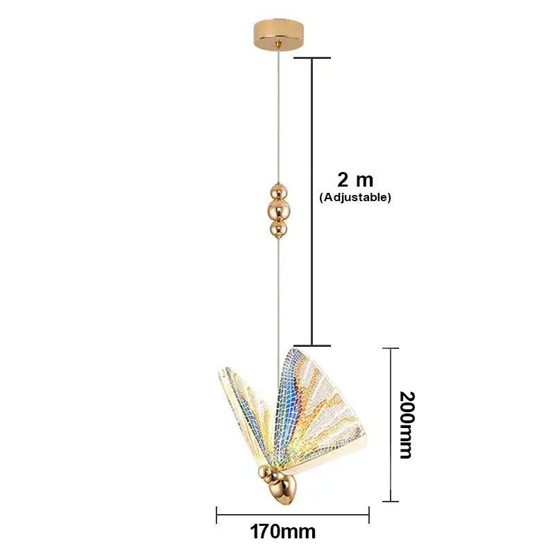 Gold Butterfly Pendant Light with Golden Finish