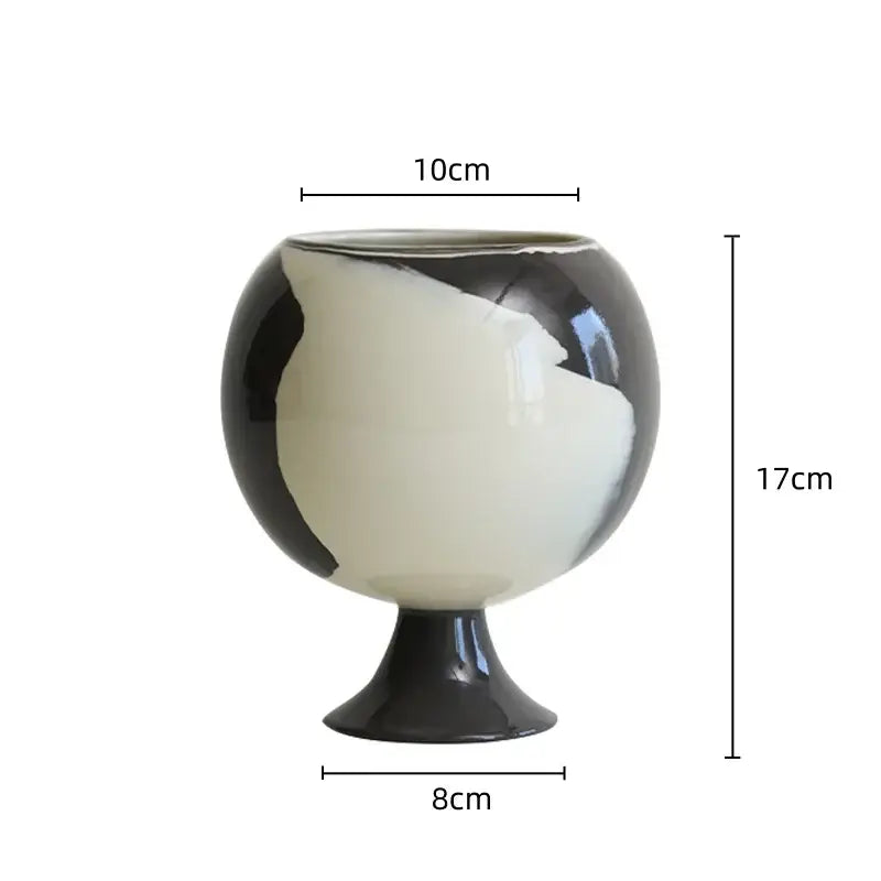 Black White Spherical Vase