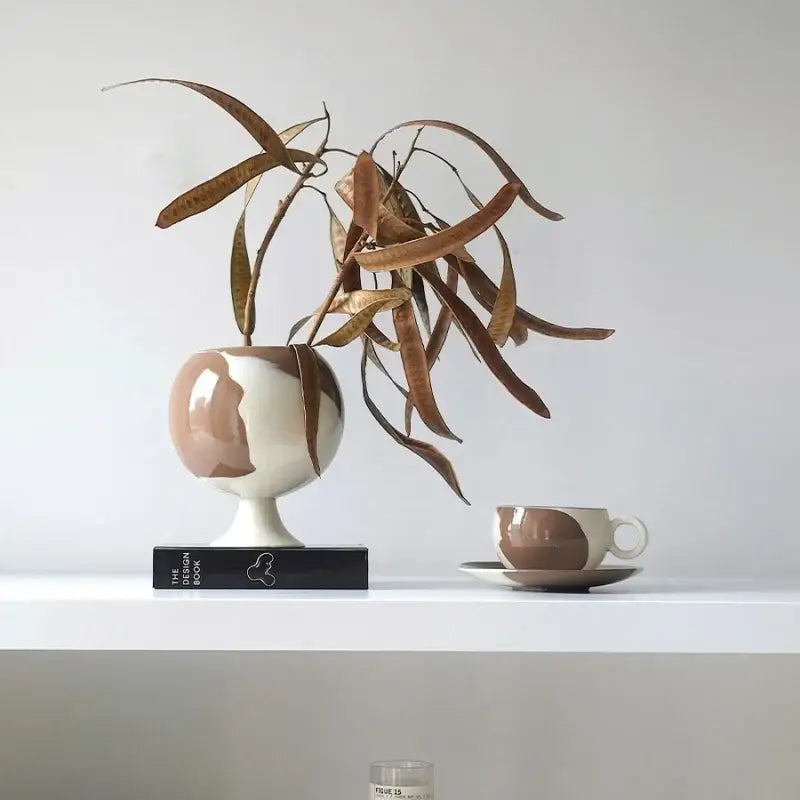 Black White Spherical Vase