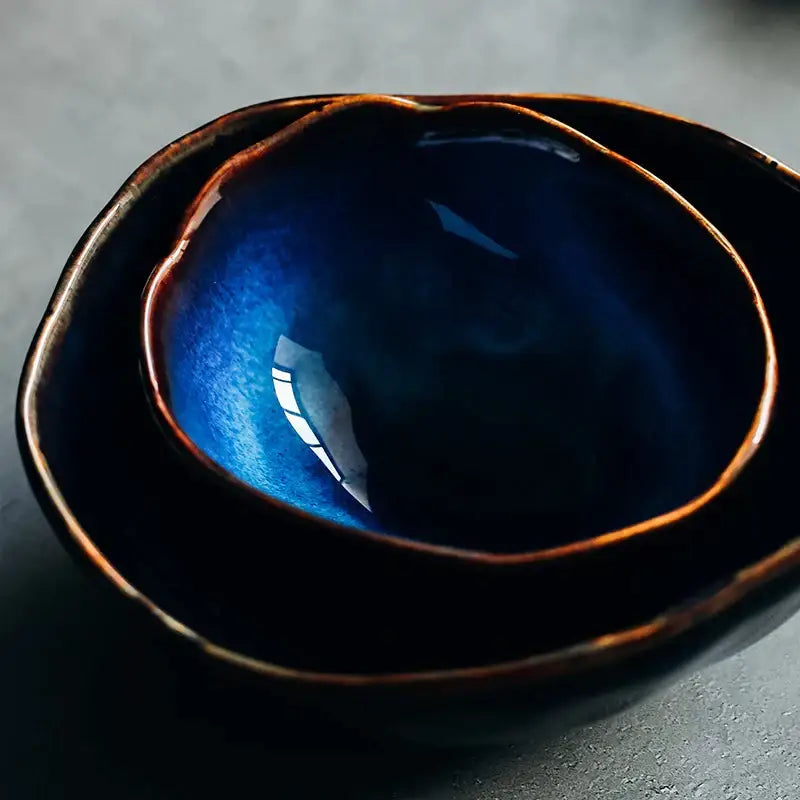 Blue Gold Ceramic Dinner Set