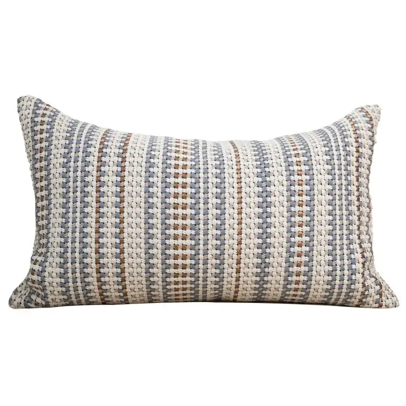 Brown White Geometric Cushion