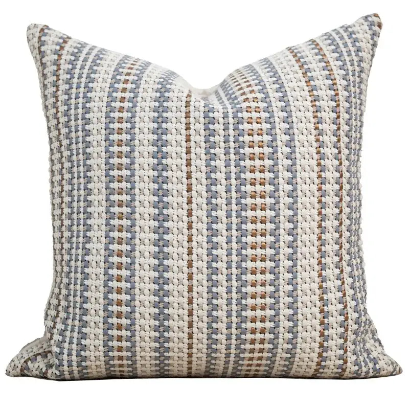 Brown White Geometric Cushion