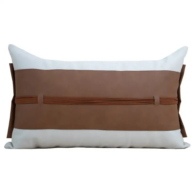 Brown White Geometric Cushion