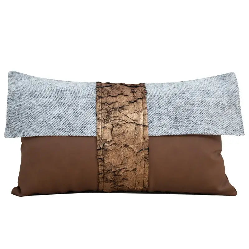 Brown White Geometric Cushion
