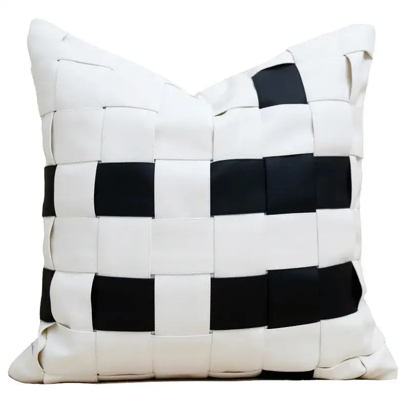 Brown White Geometric Cushion