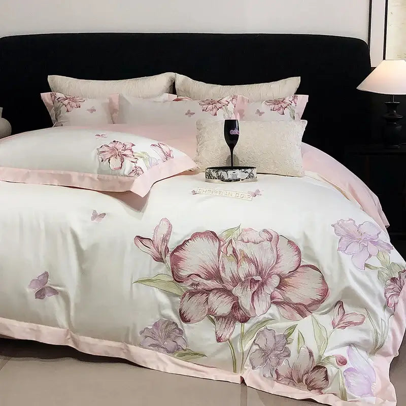 Floral Embroidery Bedding Set