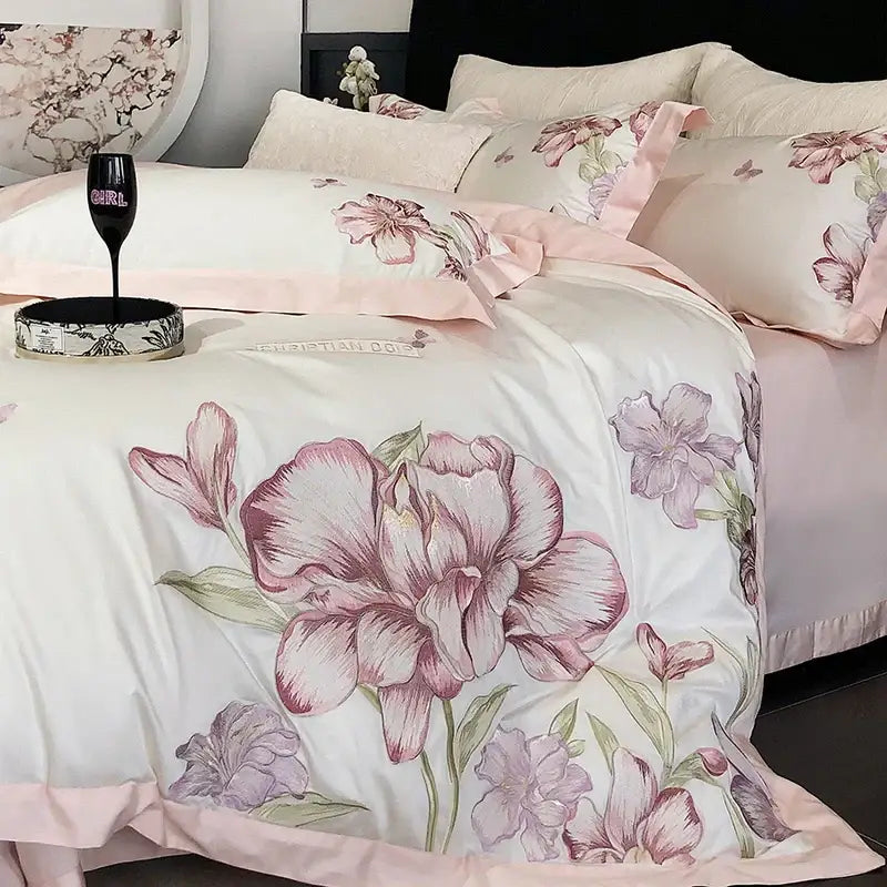 Floral Embroidery Bedding Set