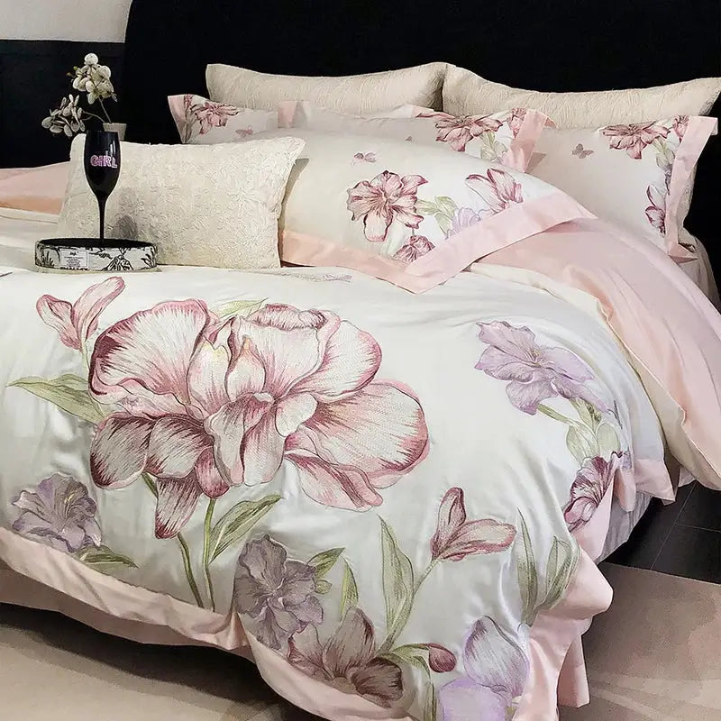 Floral Embroidery Bedding Set