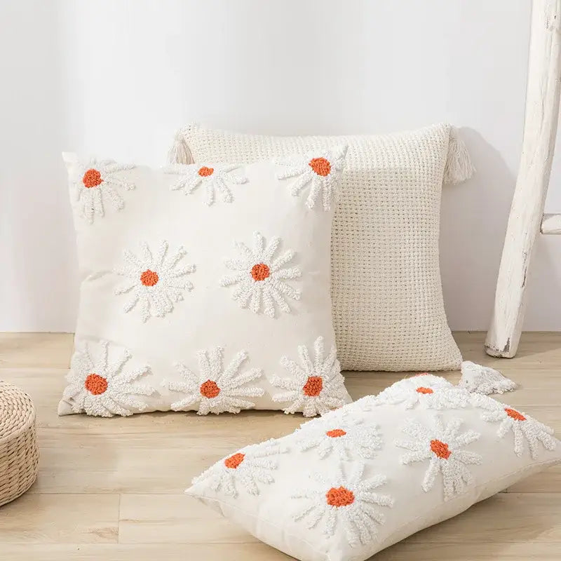 Ivory Tufted Cushion Cover