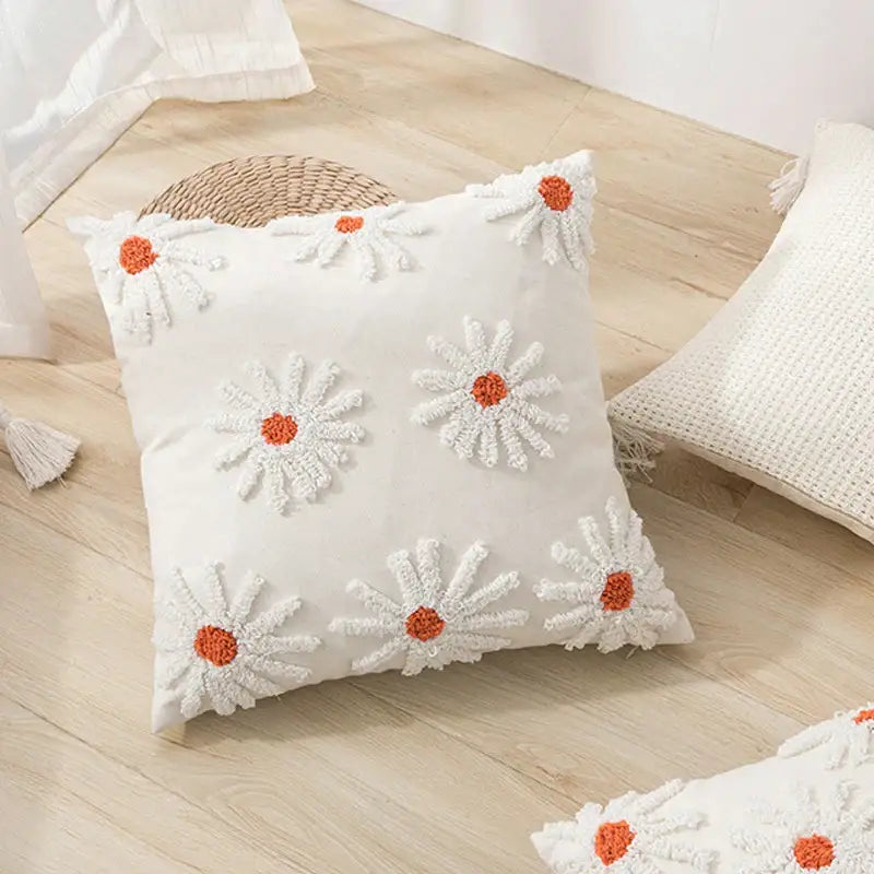 Ivory Tufted Cushion Cover