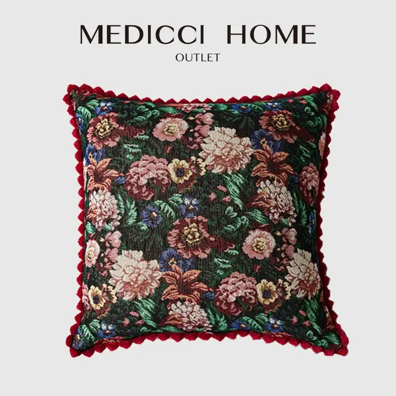 Beige Floral Pillowcase