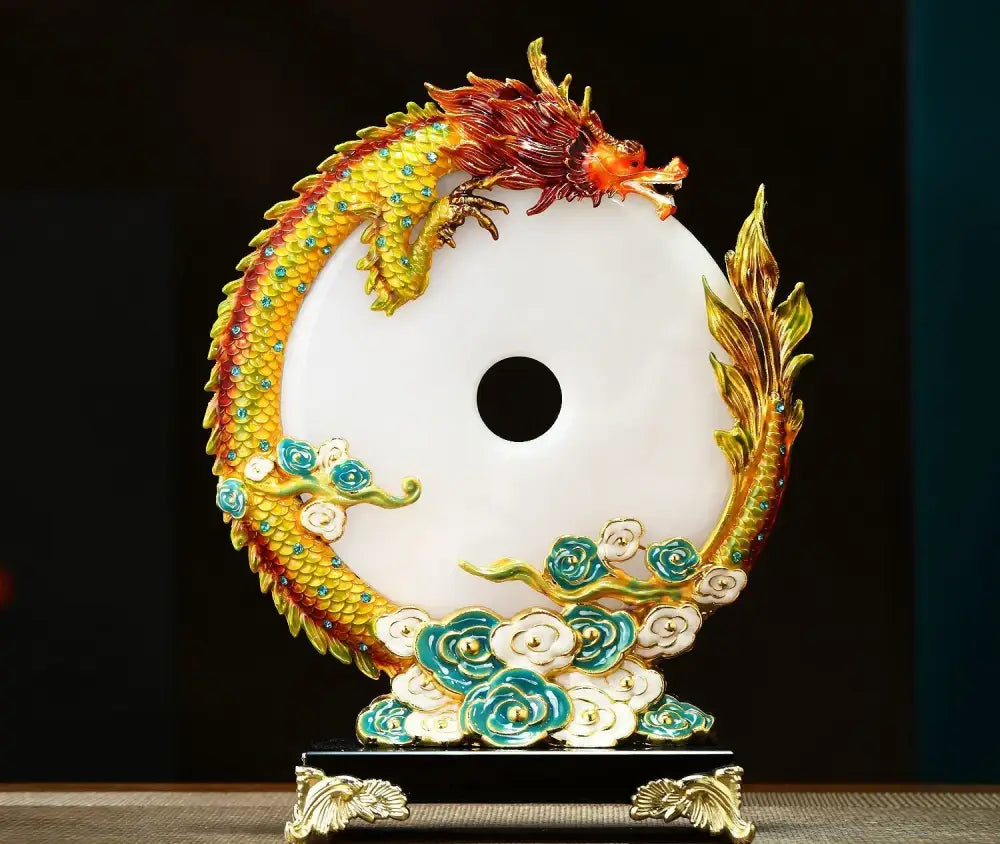 Jade Enamel Dragon Ornament