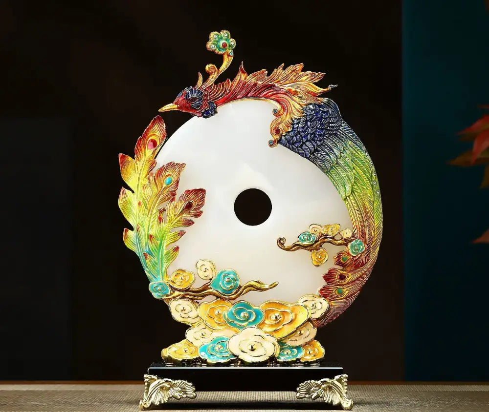 Jade Enamel Dragon Ornament
