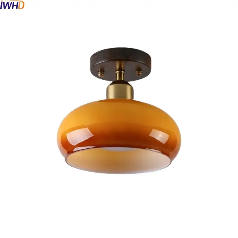 Amber Glass Ceiling Lamp