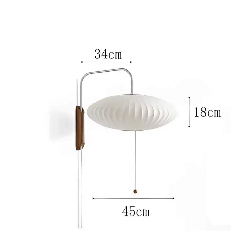 Cream Handwoven Silk Wall Light