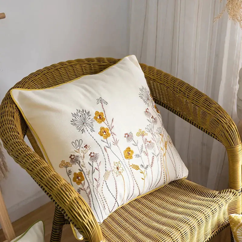 Floral Cotton Linen Pillowcase