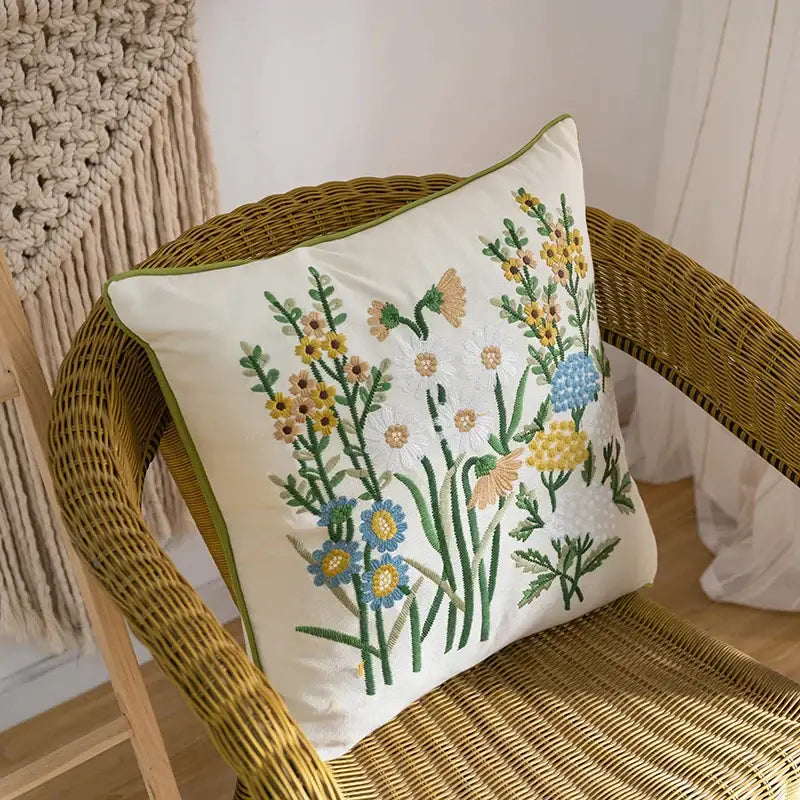 Floral Cotton Linen Pillowcase