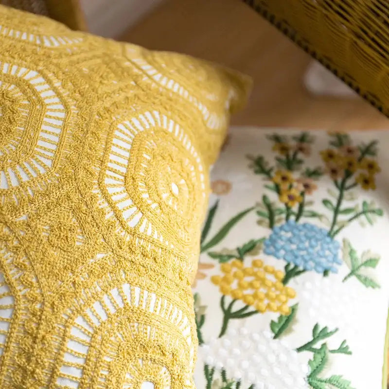 Floral Cotton Linen Pillowcase