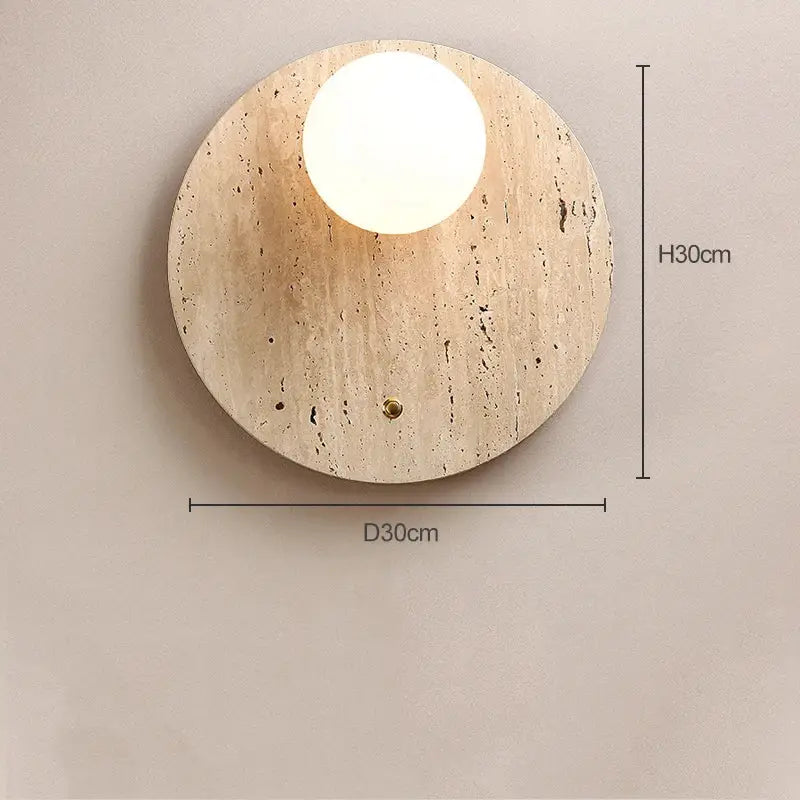Beige Natural Stone Wall Lamp Japanese Design