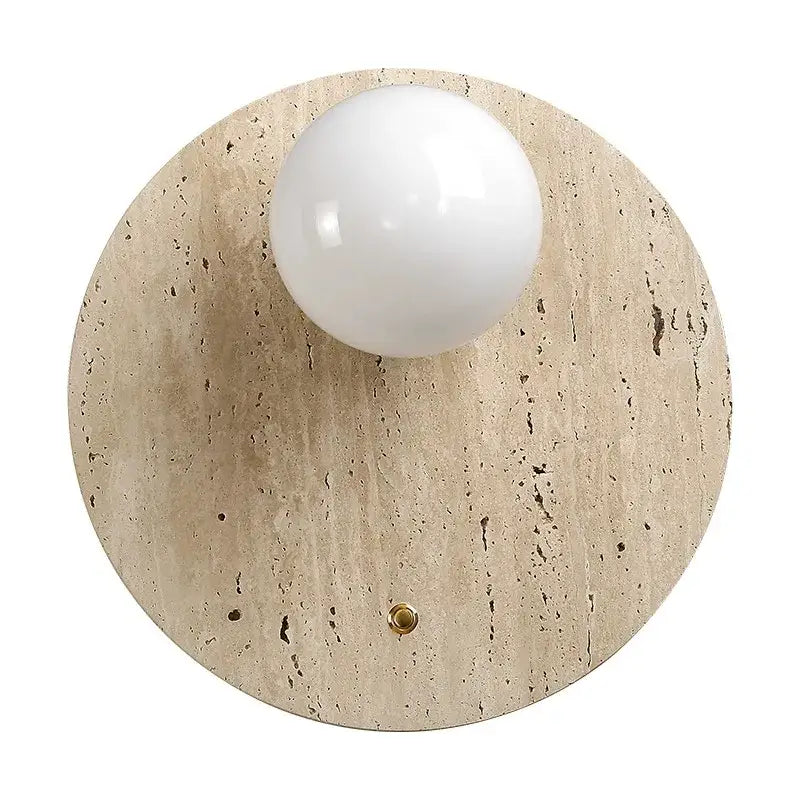 Beige Natural Stone Wall Lamp Japanese Design