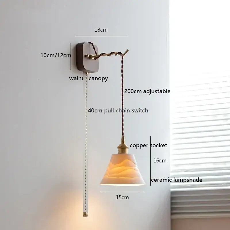 Ribbed Glass Ceramic Wall Light