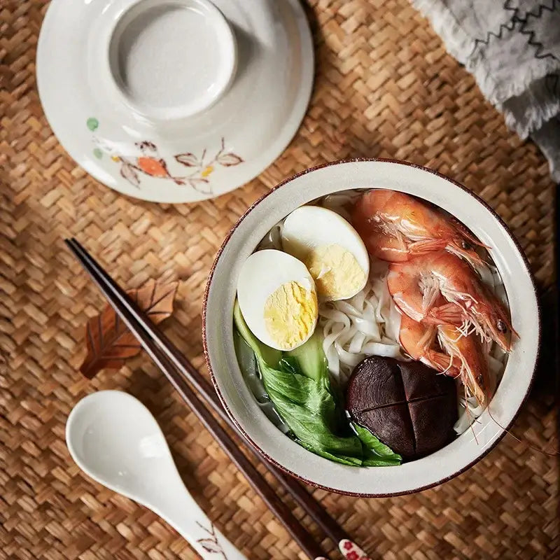 Blue Ceramic Ramen Bowl