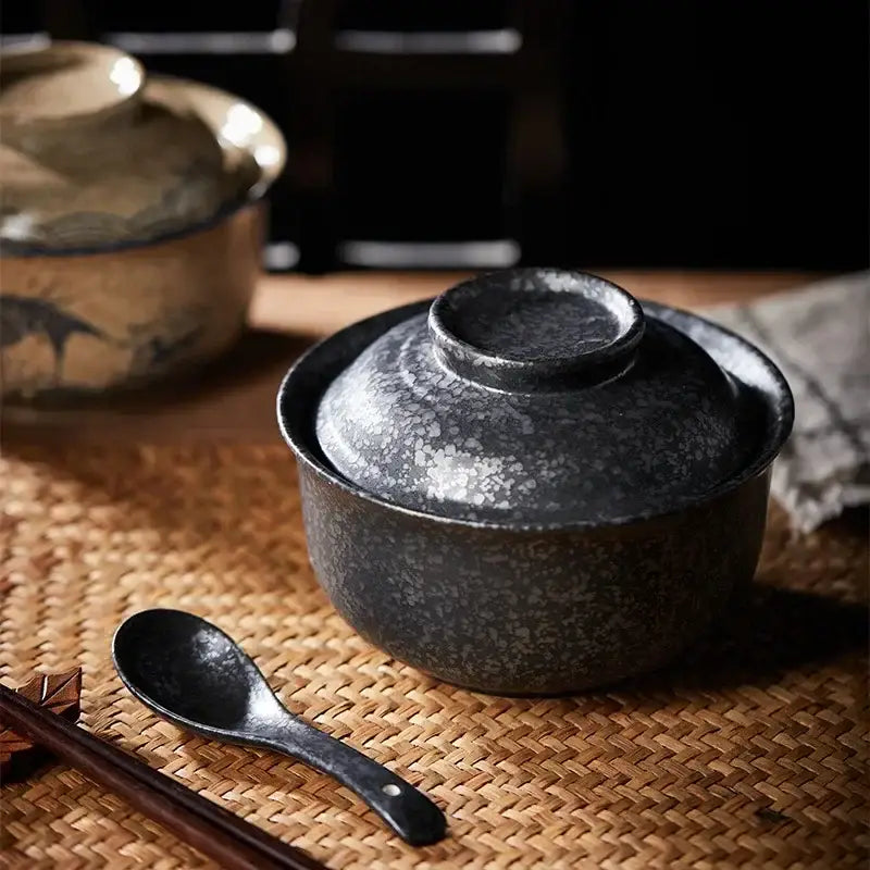 Blue Ceramic Ramen Bowl