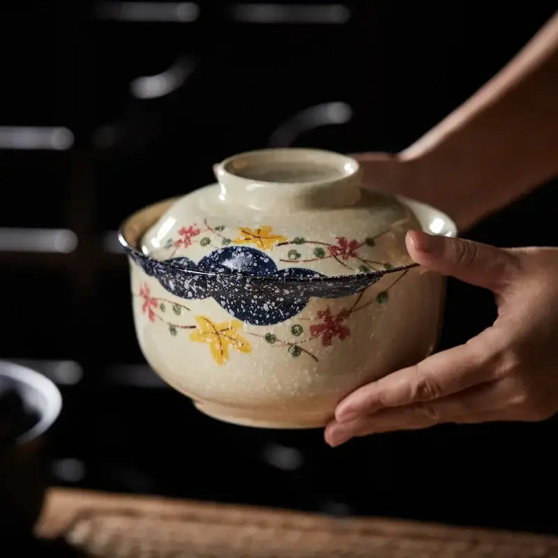 Blue Ceramic Ramen Bowl