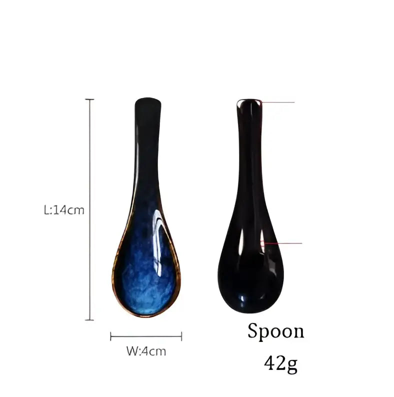 Deep Blue Salad Bowl Set