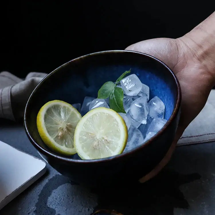 Deep Blue Salad Bowl Set