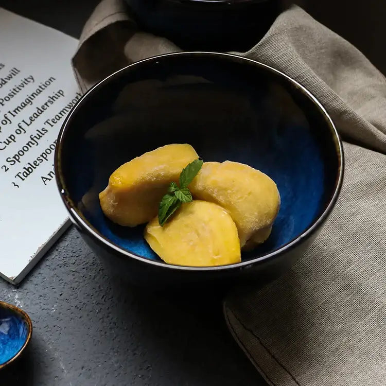Deep Blue Salad Bowl Set