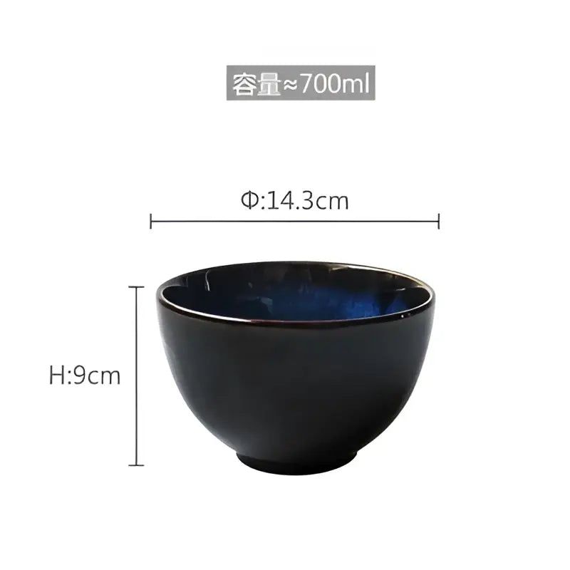 Deep Blue Salad Bowl Set