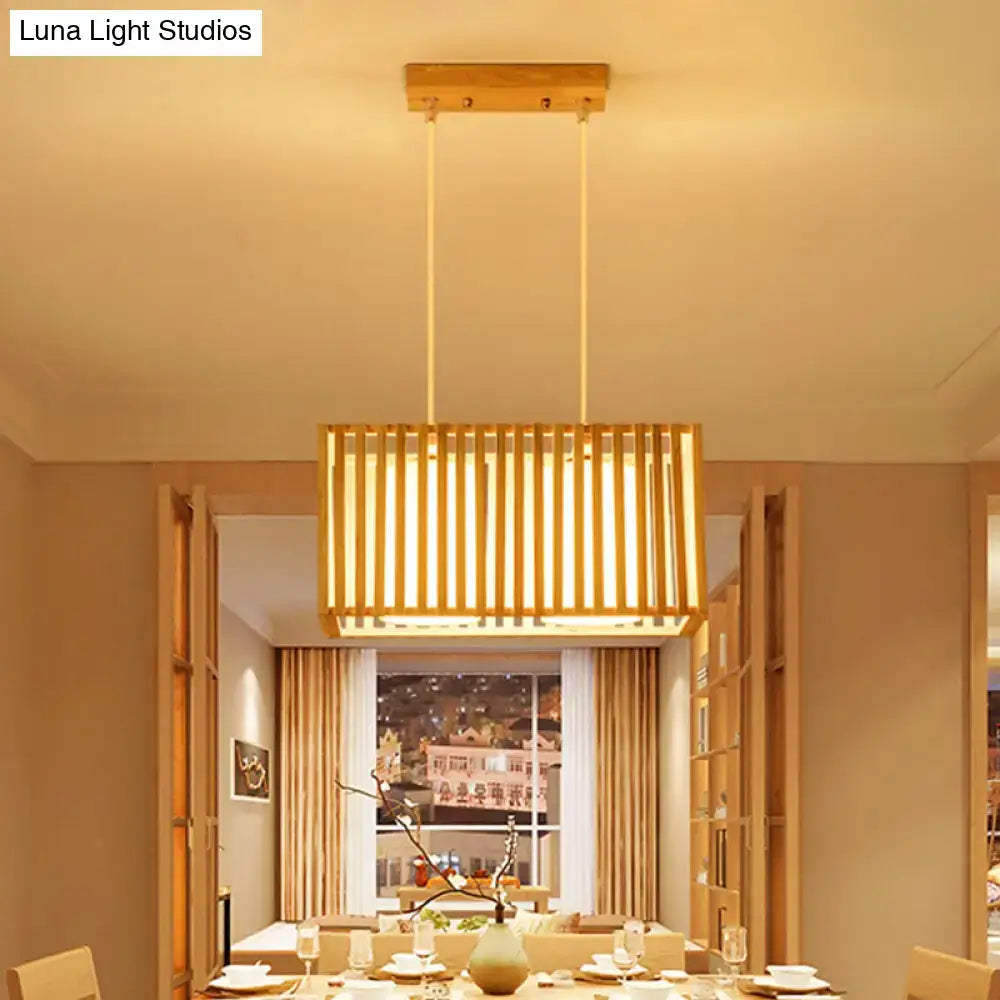 Wooden Cuboid Pendant Light