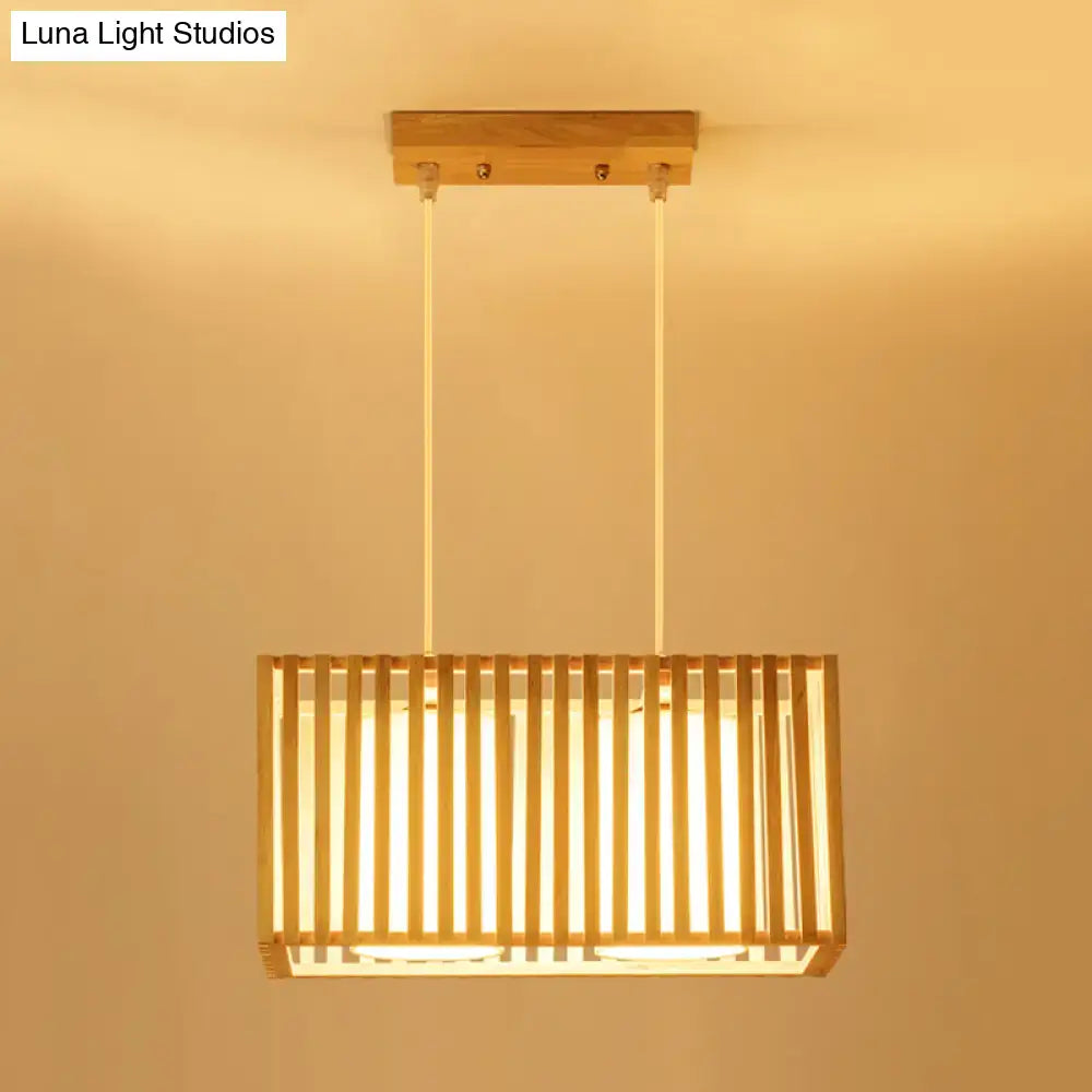 Wooden Cuboid Pendant Light