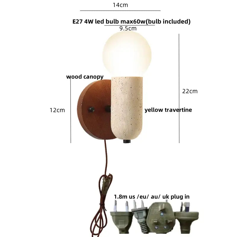 Travertine LED Wall Lamp