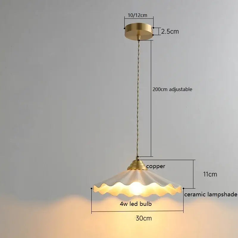 Brass Ceramic Pendant Light