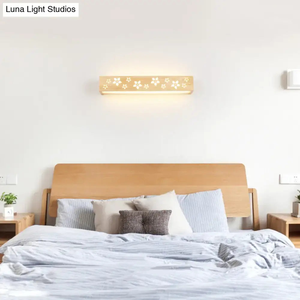 Wooden Floral Wall Sconce