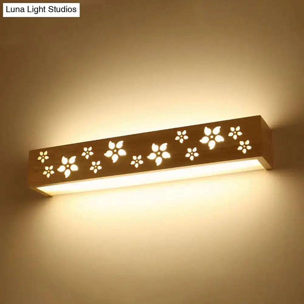 Wooden Floral Wall Sconce