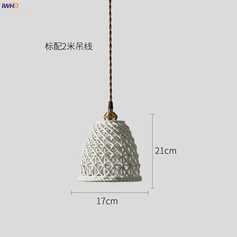 Gray Blue Ceramic Pendant Light