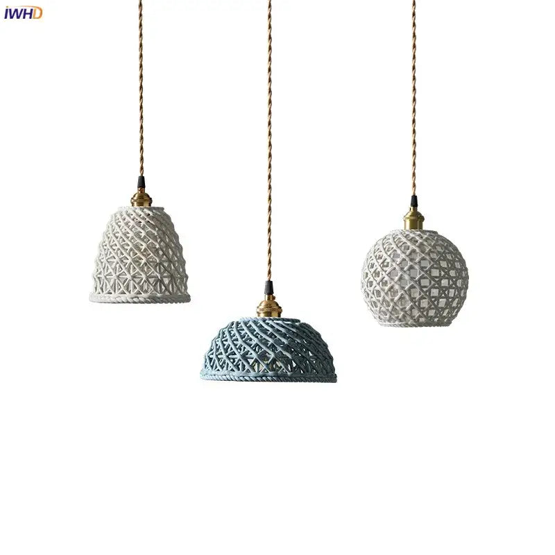 Gray Blue Ceramic Pendant Light