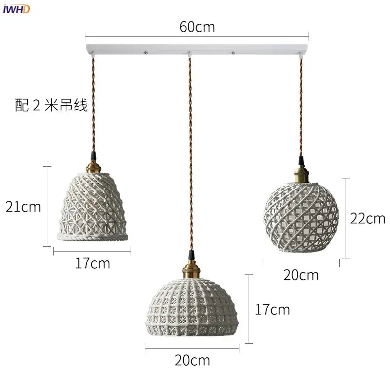 Gray Blue Ceramic Pendant Light