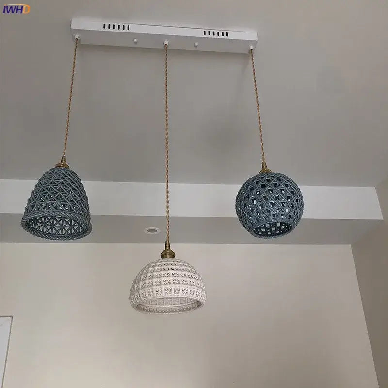 Gray Blue Ceramic Pendant Light