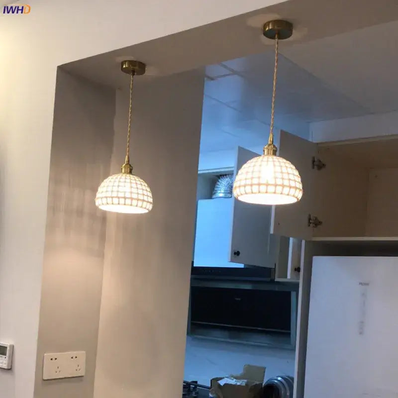 Gray Blue Ceramic Pendant Light