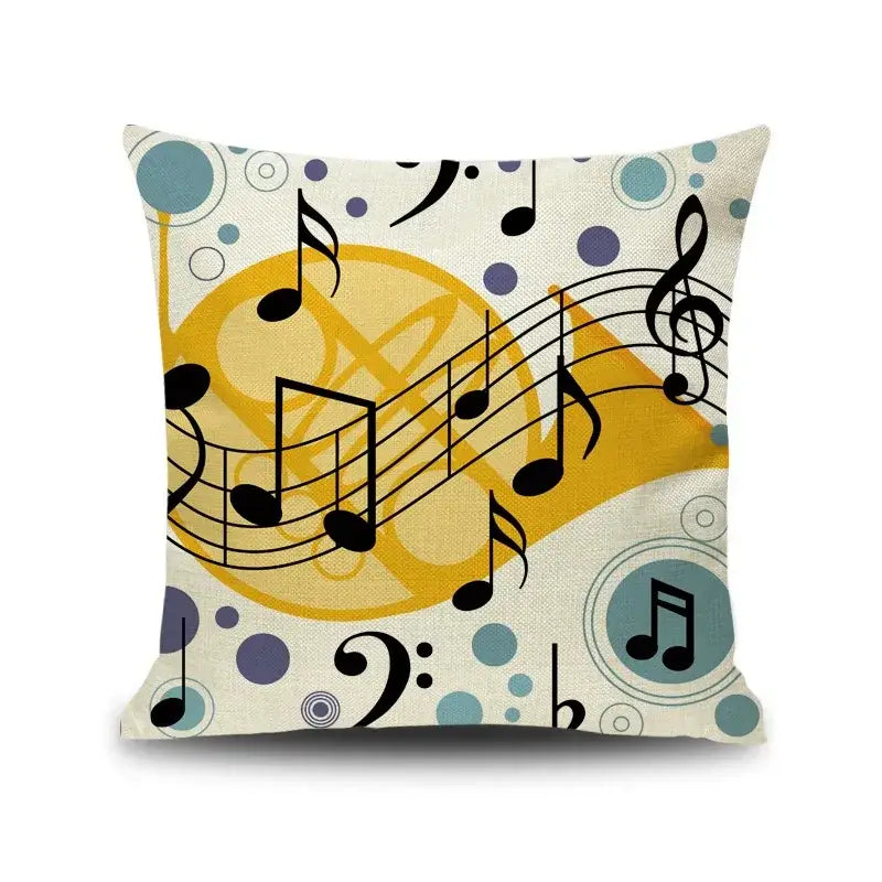 Linen Jazz Print Cushion Cover